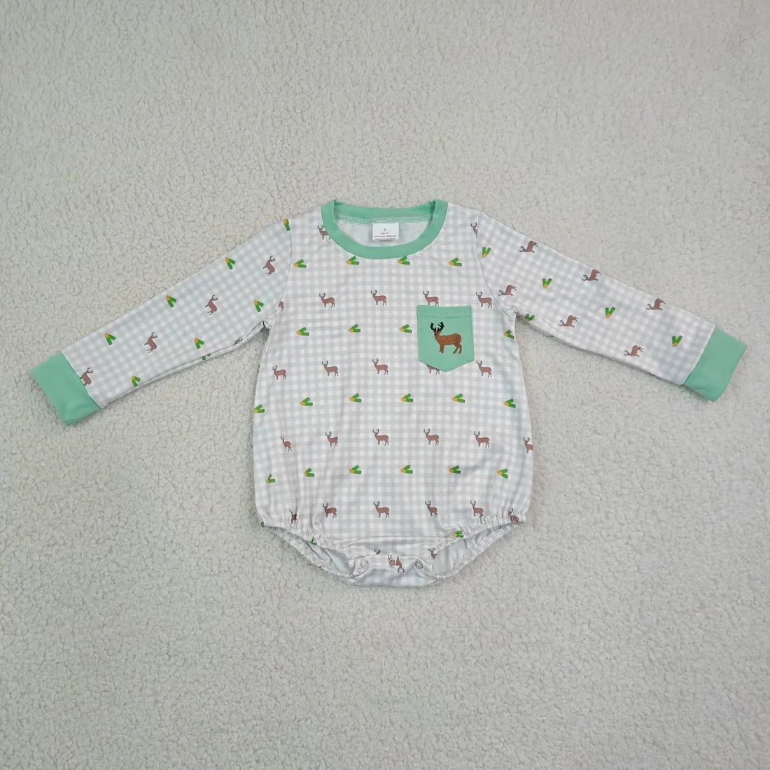 Sibling Baby Girls Boys Enbroidery Punpkin Duck Christmas Long Sleeve Bubble Romper