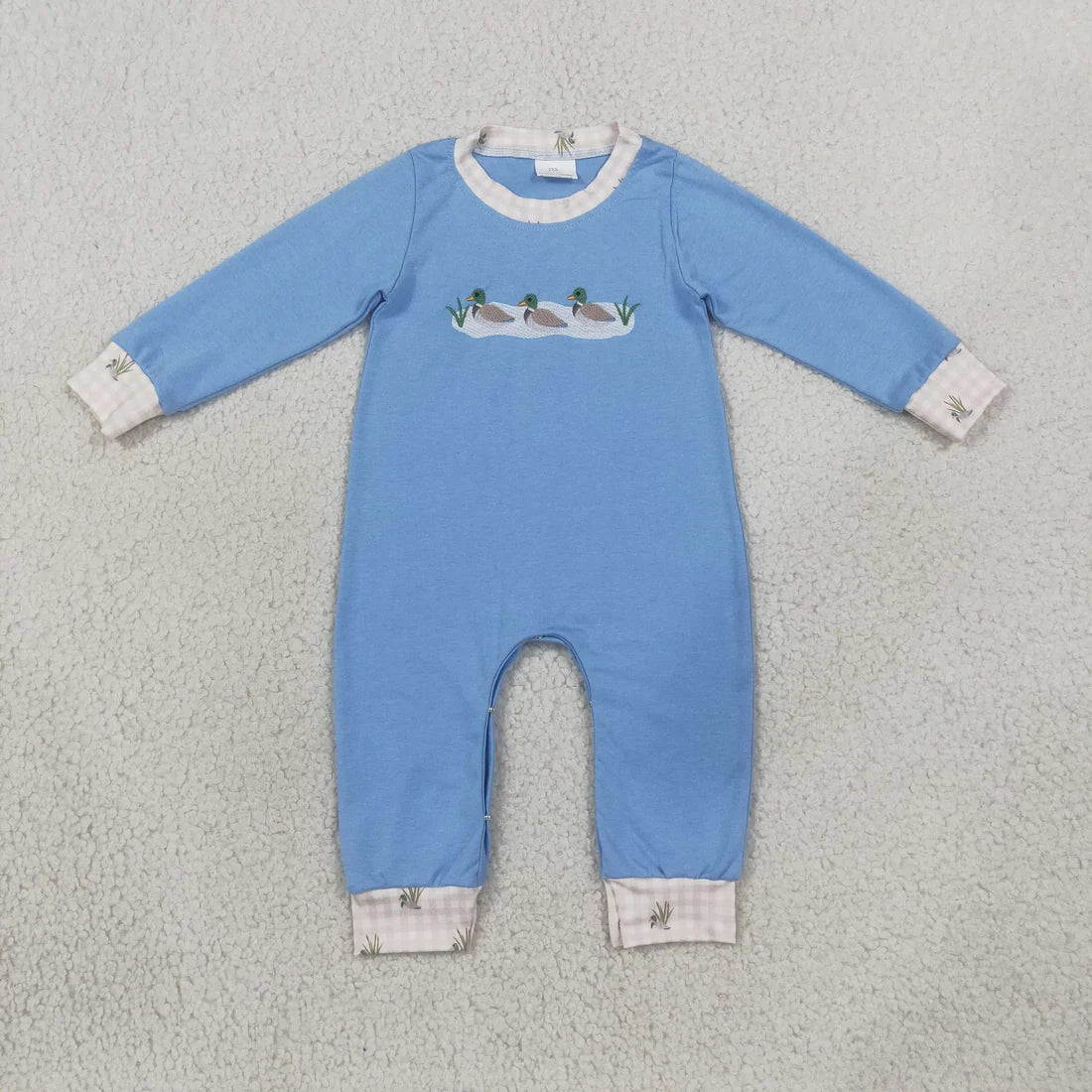 Sibling Baby Boys Fall Embroidery Pumpkin Turkey Long Sleeve Romper
