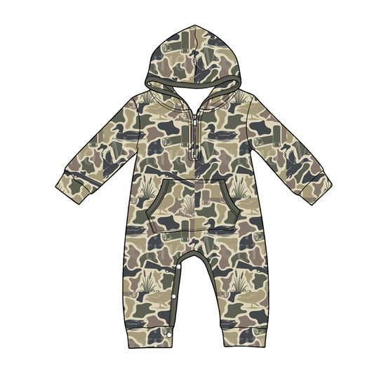 4.22 LR3029 Duck Camo Baby Boys Hoodie Romper