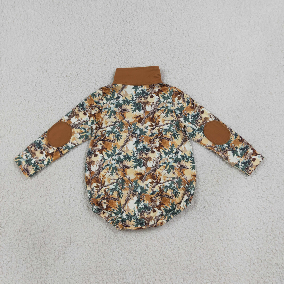 Sibling  Boys Fall leaf Camo Pullover Top with Joger Set and Baby Romper