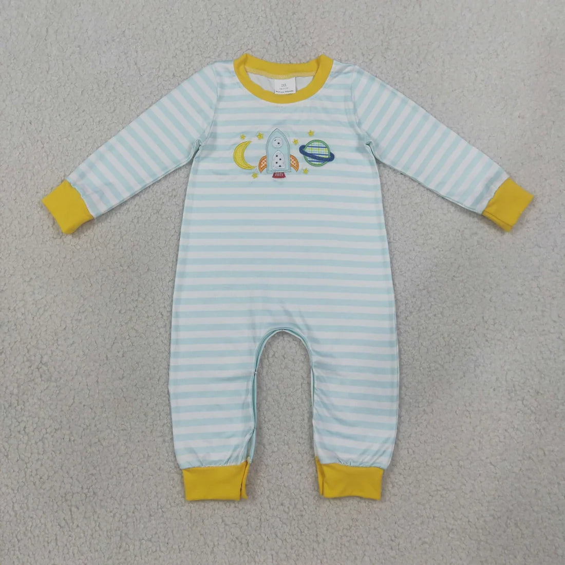 Sibling Baby Boys Fall Embroidery Pumpkin Turkey Long Sleeve Romper