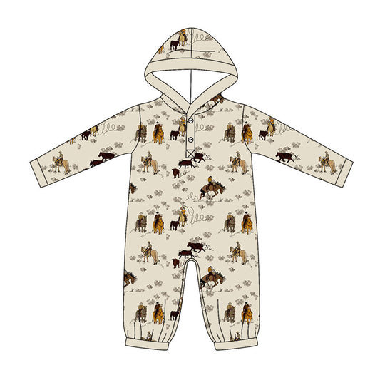 5.11 LR3074 Preorder Cowboys Print Baby Baby Hoodie Romper