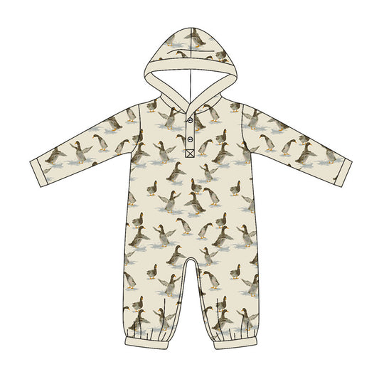 5.11 LR3075 Preorder Duck Print Baby Baby Hoodie Romper
