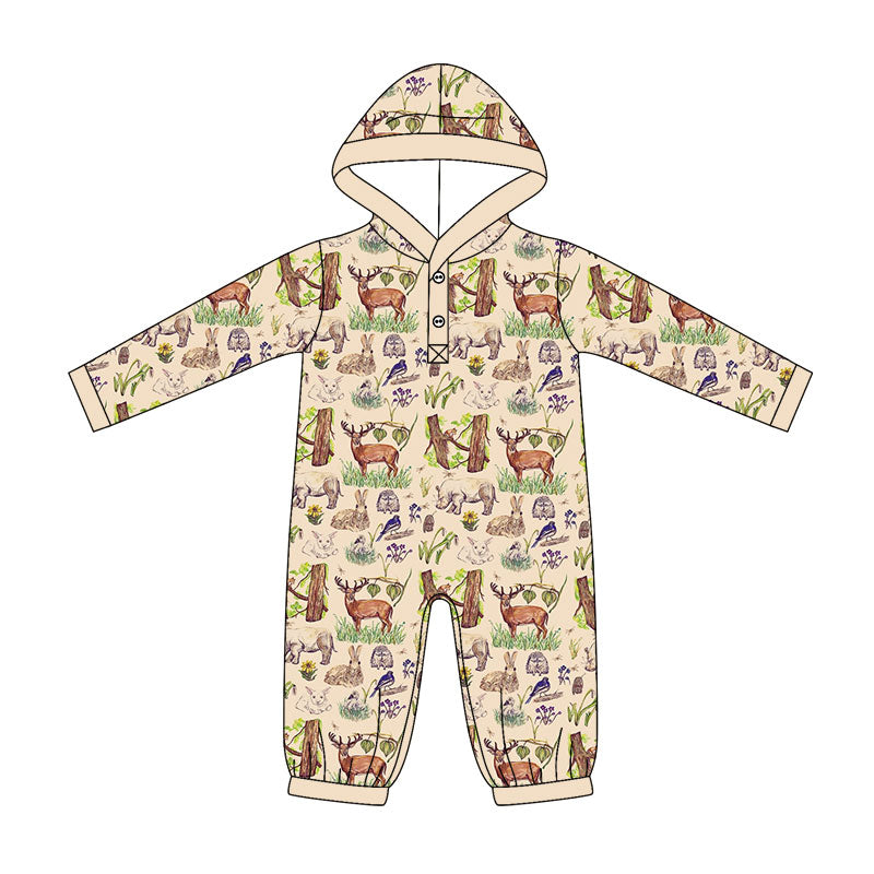5.11 LR3076 Preorder Animals Print Baby Baby Hoodie Romper