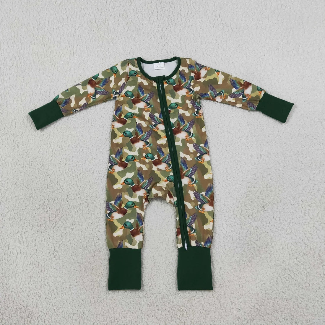 Sibling Baby Boys Hunting Camo Duck Pajama Set Zipper Romper Blanket