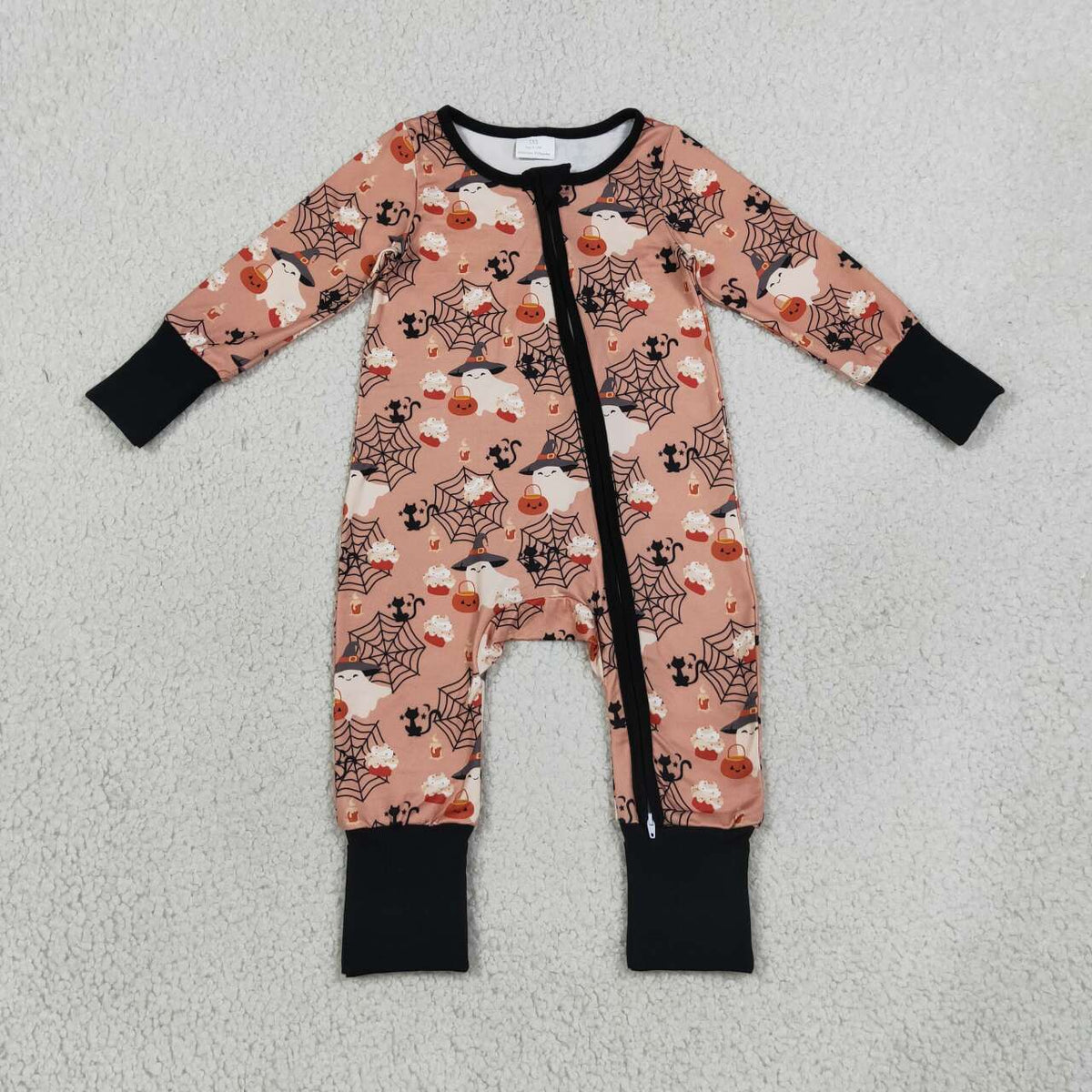 Sibling Baby Boys Ghost Pumpkin Long Sleeve Shirt Top Zipper Romper