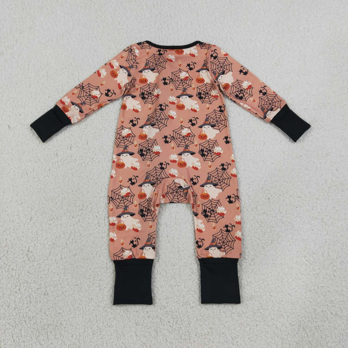 Sibling Baby Boys Ghost Pumpkin Long Sleeve Shirt Top Zipper Romper