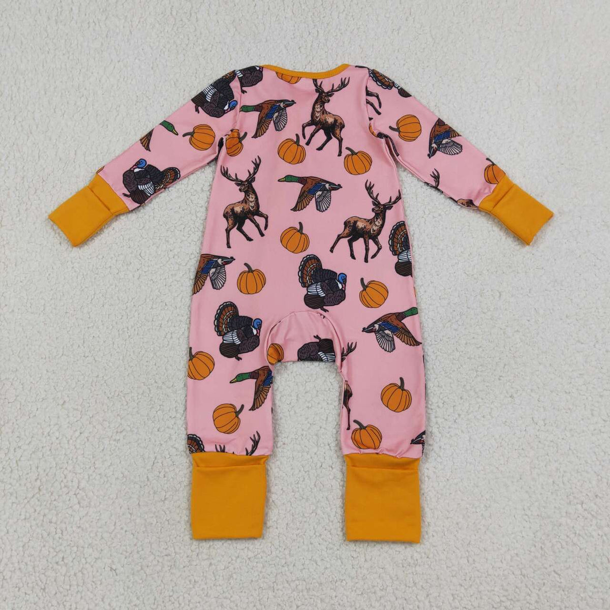 Sibling Baby Girls Hunting  Deer Duck Pumpkin Pajama Set Romper Blanket