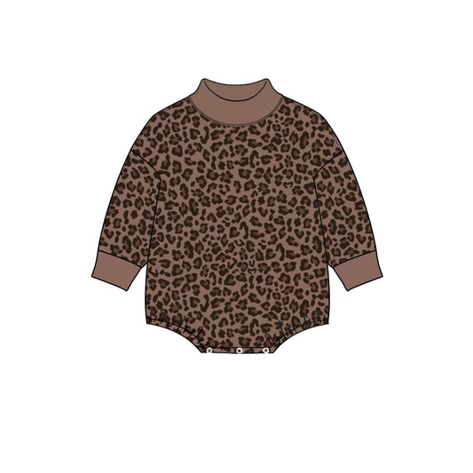 8.11   Preorder Baby Boys Leopard Long Sleeve Bubble Romper