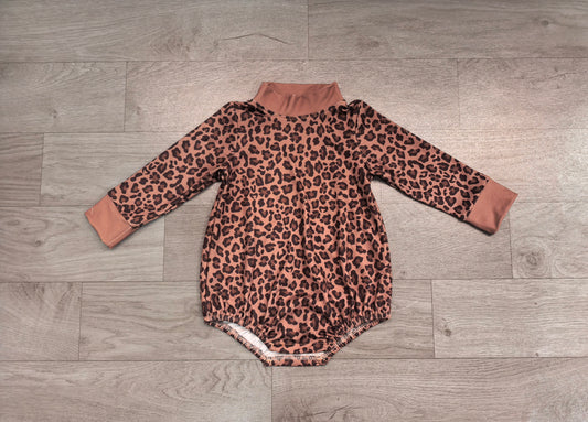 8.11   Preorder Baby Boys Leopard Long Sleeve Bubble Romper