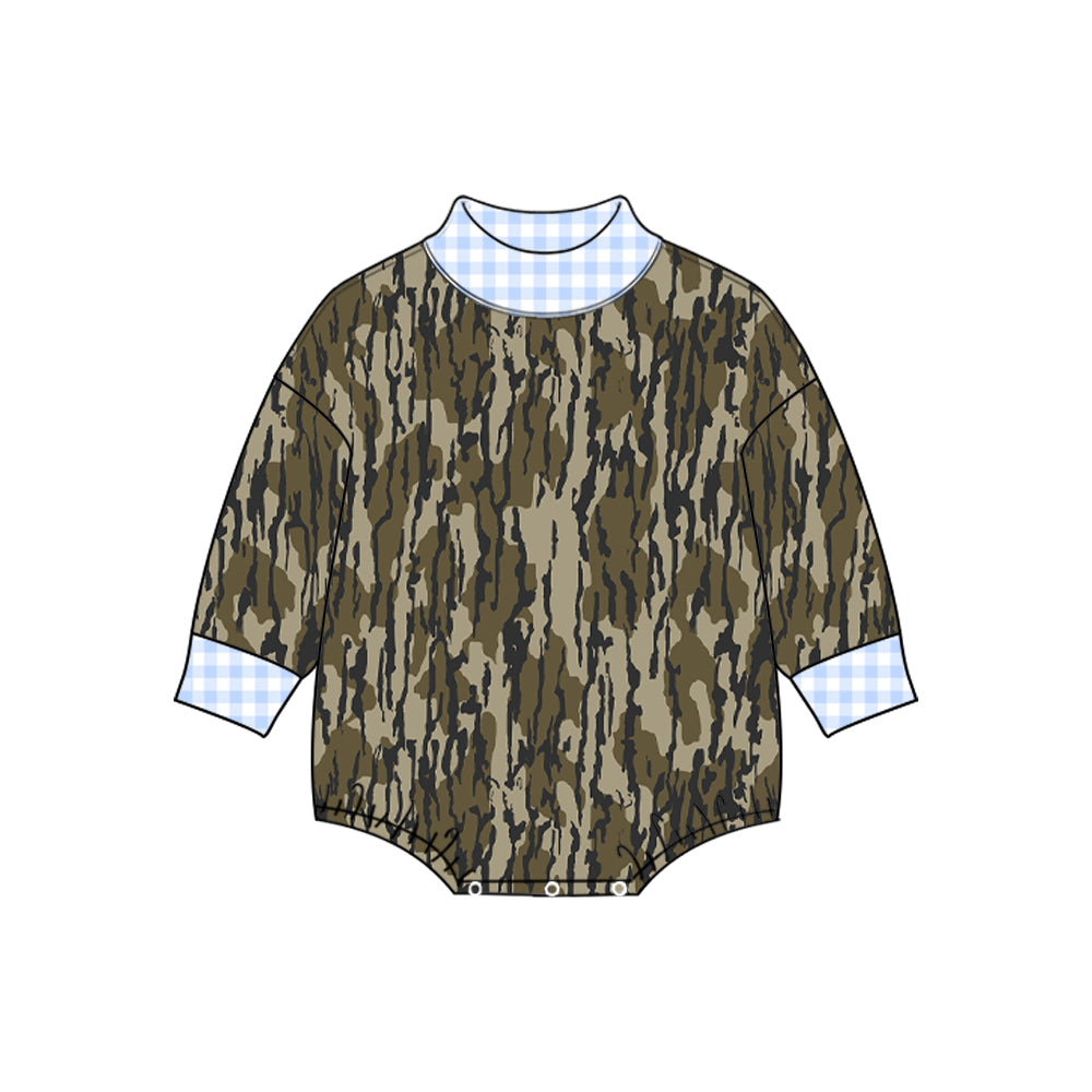 8.13 LR3279 Preorder Camo Print Baby Boys Romper