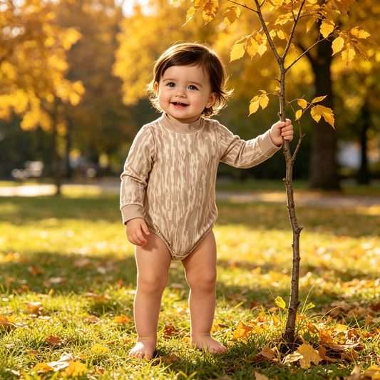 LR3306 Realtree Camo Olive Trim Baby Girls Mock Neck Yoga Romper