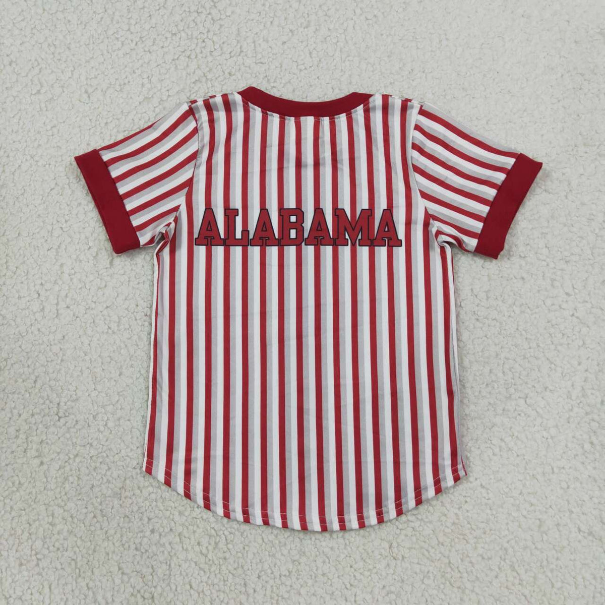 BT1746 Teams Alabama Wine Stripes Print Boys Short Sleeve T-shirts Top