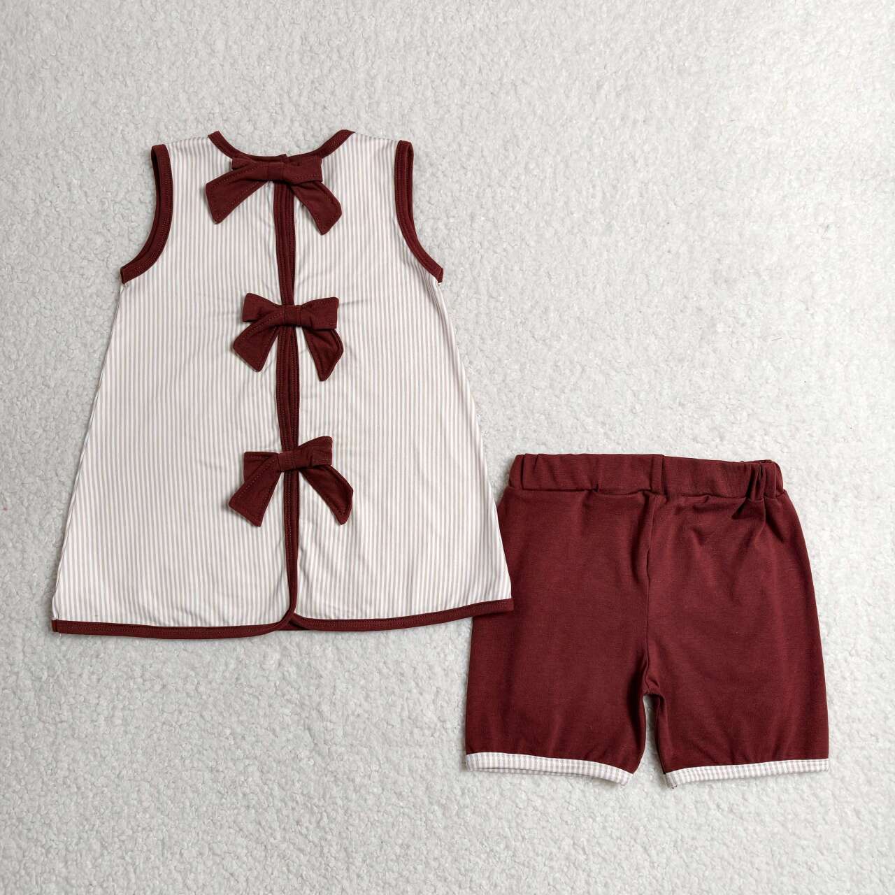 GSSO2763 It's Alright To be Little Bitty Back Bows Top Ruffle Shorts Girls Western Clothes Sets