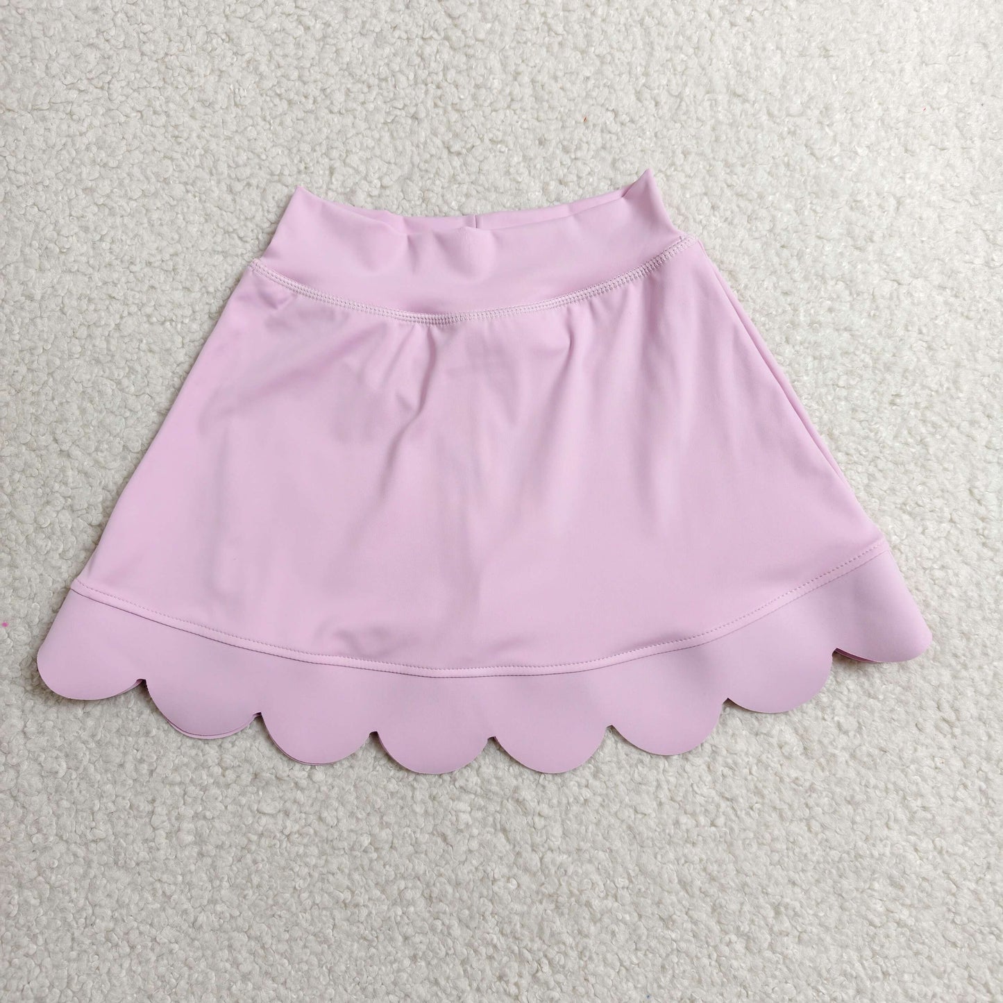 GLK0268 Pink Color Girls Bottom Scallop Yoga Active Skort