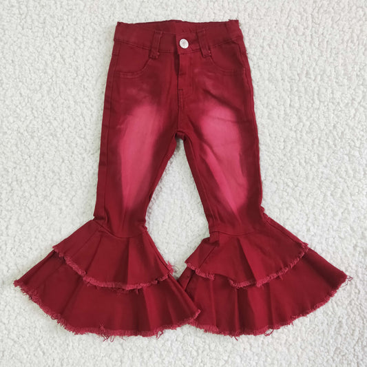 Wine Bell bottom jeans  P0004