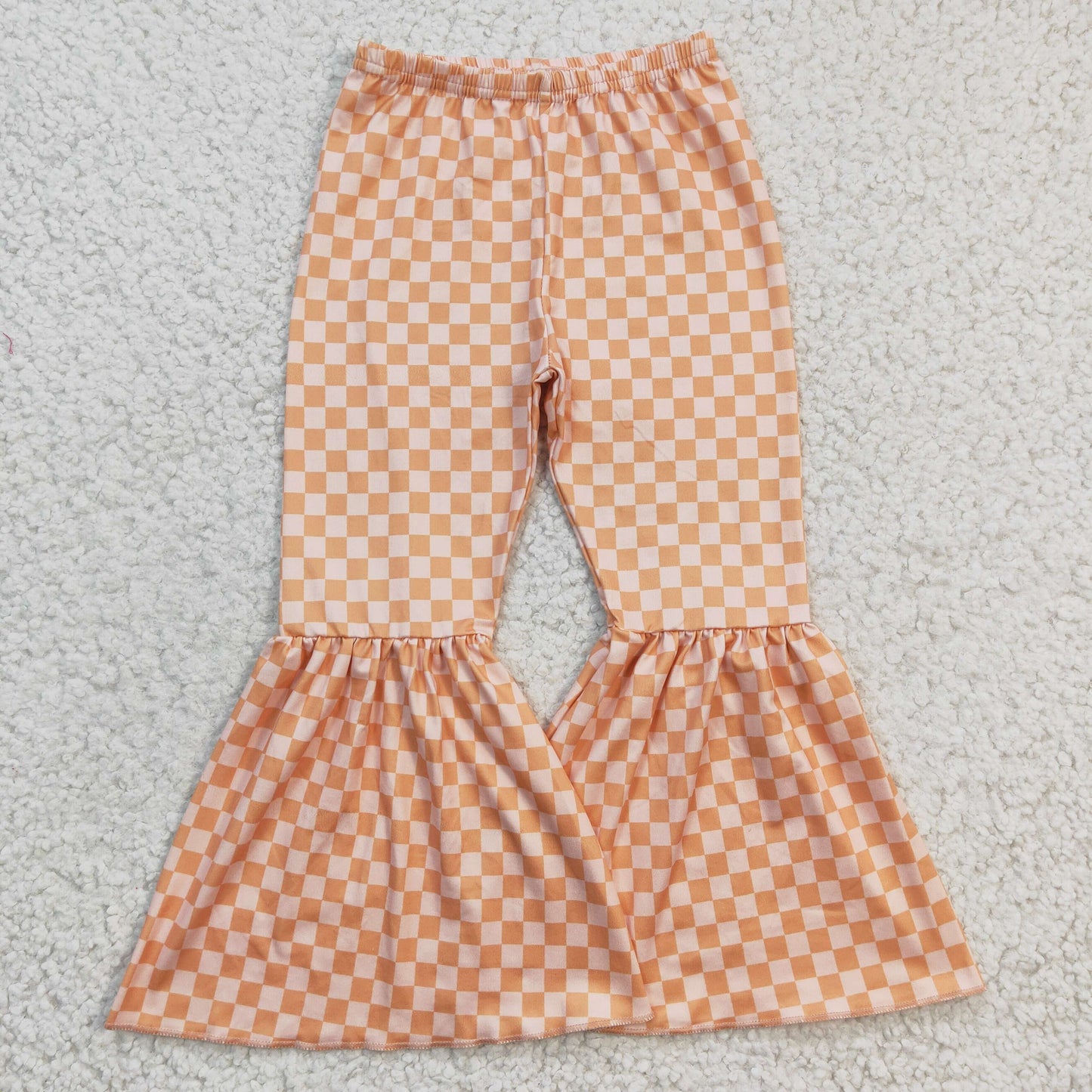 Girls plaid print bell pants   P0057