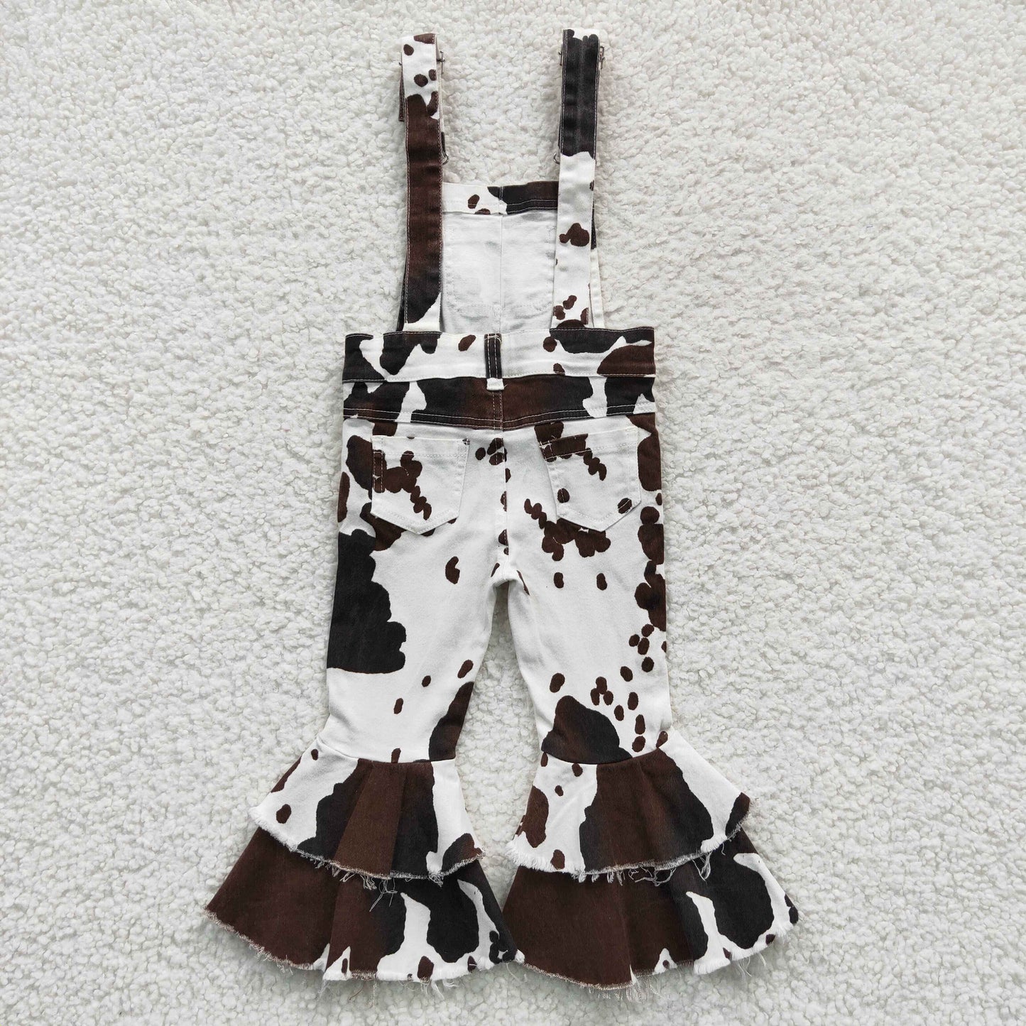 P0084  Cowhide Denim Baby Girls Suspender Overall Jumpsuits