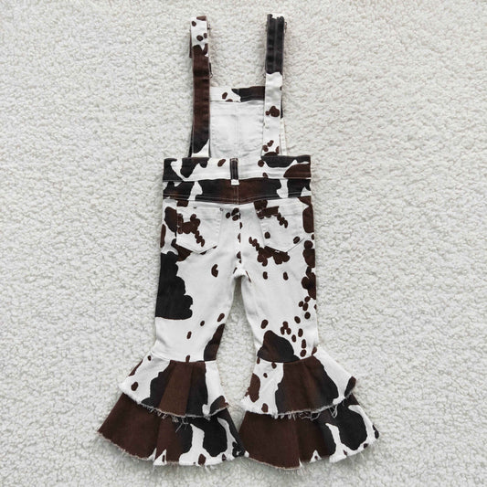 P0084  Cowhide Denim Baby Girls Suspender Overall Jumpsuits