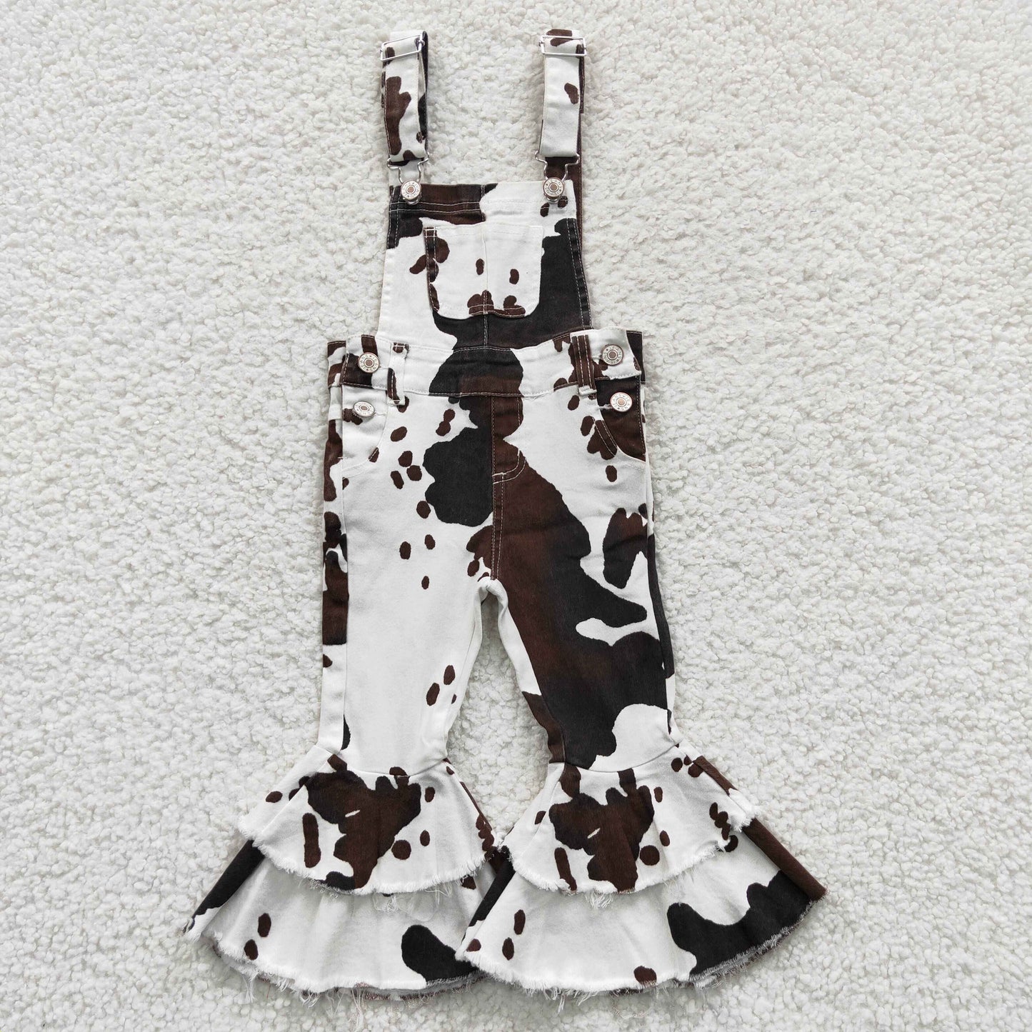 P0084  Cowhide Denim Baby Girls Suspender Overall Jumpsuits