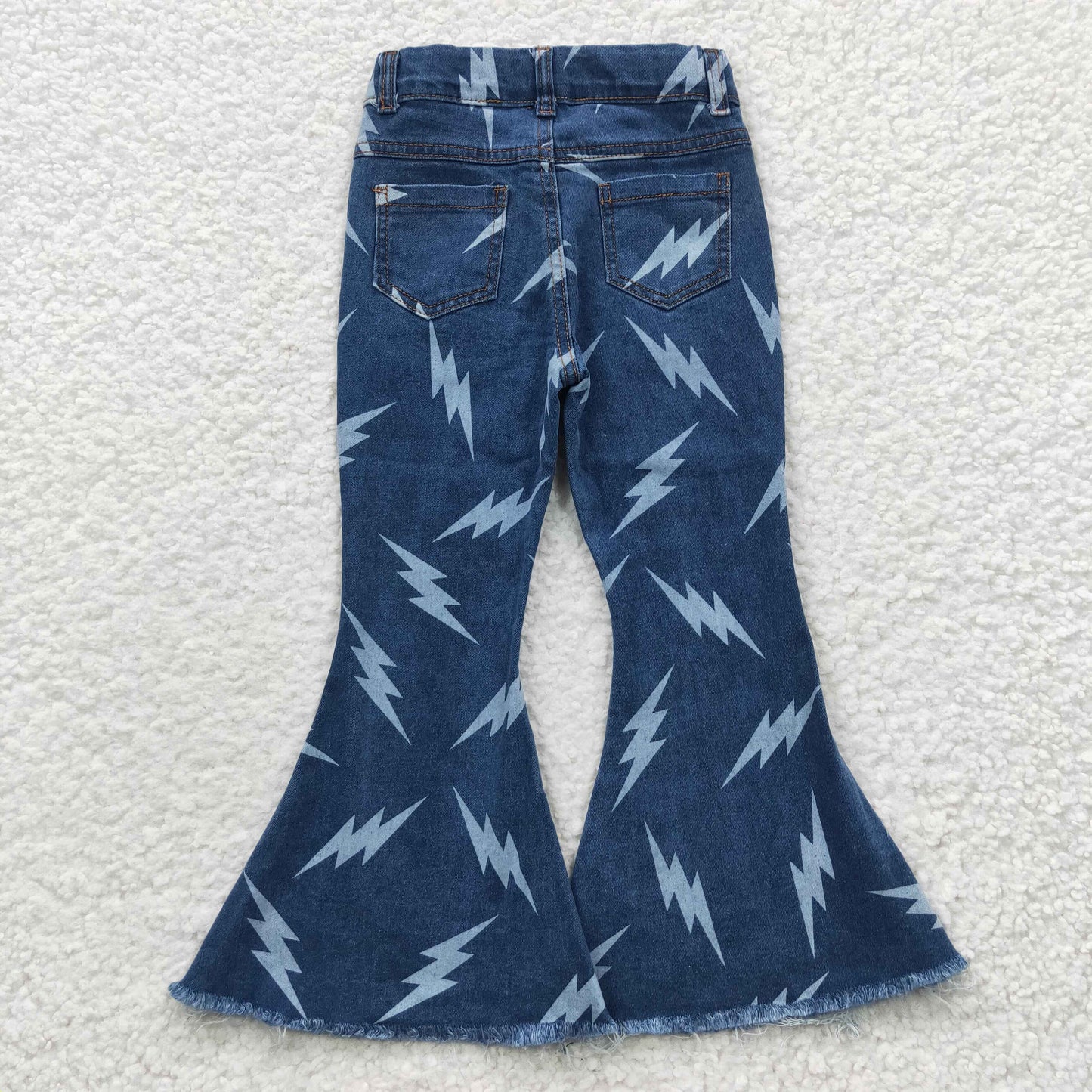 P0128  Flash Blue Denim Bell Bottom Jeans Girls Pants