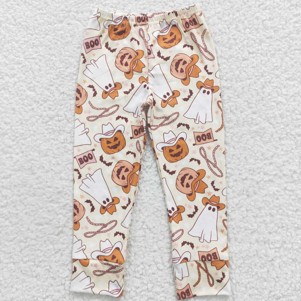 P0166 Pumpkin Ghost BOO Cowboy Baby Boys Halloween Bottom Pants