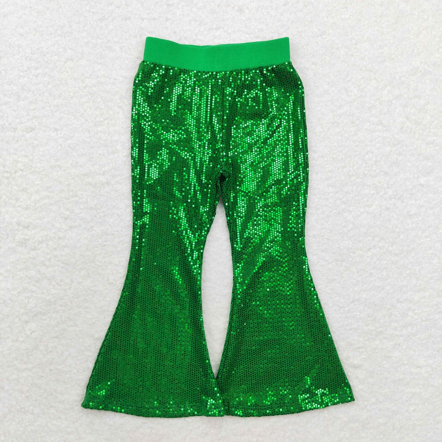 P0498 Green Baby Girls Sequins Pants