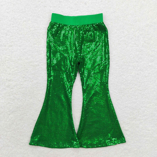 P0498 Green Baby Girls Sequins Pants