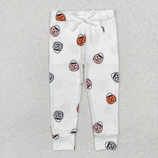 P0514 Pumpkin White Pockets Baby Boys Halloween Bottom Pants