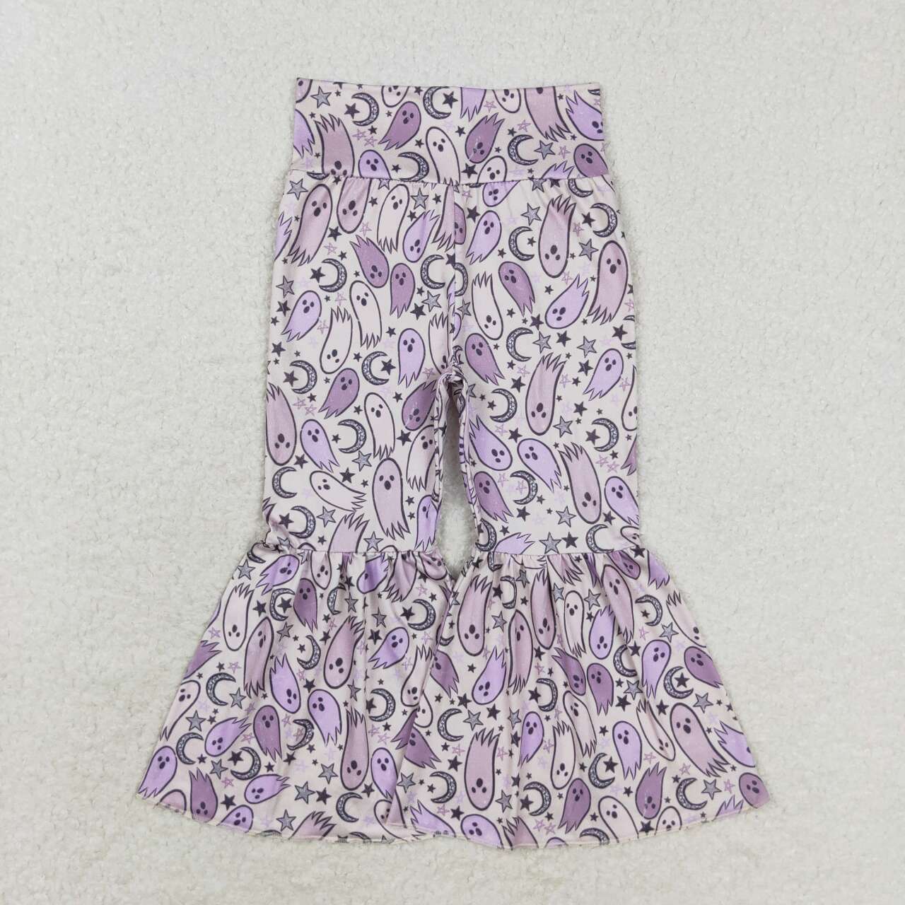 P0562 Ghost Purple Baby Girls Halloween Bell Bottom Pants