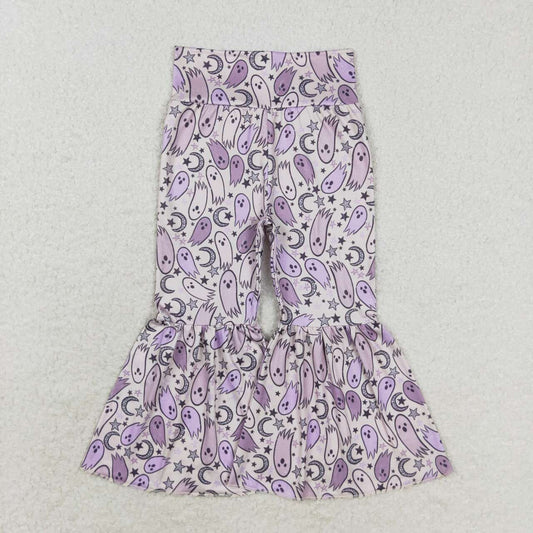 P0562 Ghost Purple Baby Girls Halloween Bell Bottom Pants