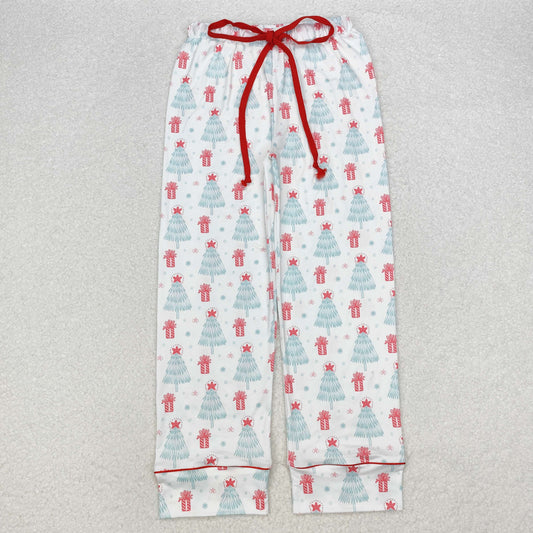 P0614 Adult Tree Stars Print Woman Christmas Bottom Pajamas Pants