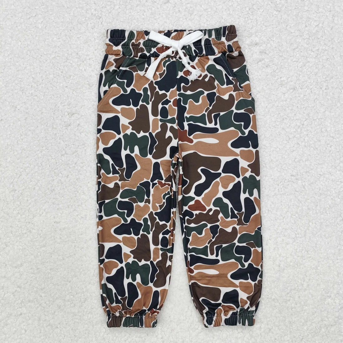 Sibling Kids Girls Boys Camo Drawstring Pocket Jogger Pants