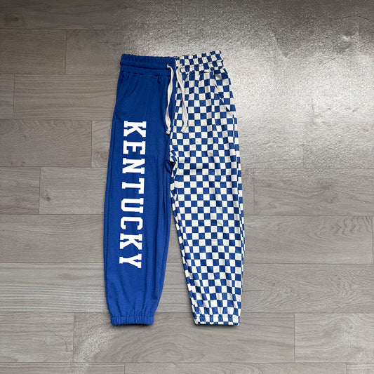 7.6 Preorder Kids Girls Kentucky Sport Team Checked Jogger Pants