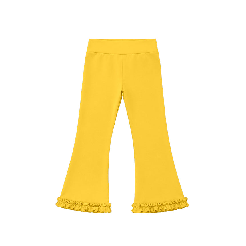 7.21 Preorder P1088 Yellow Color Girls Yoga Bell Bottom Pants