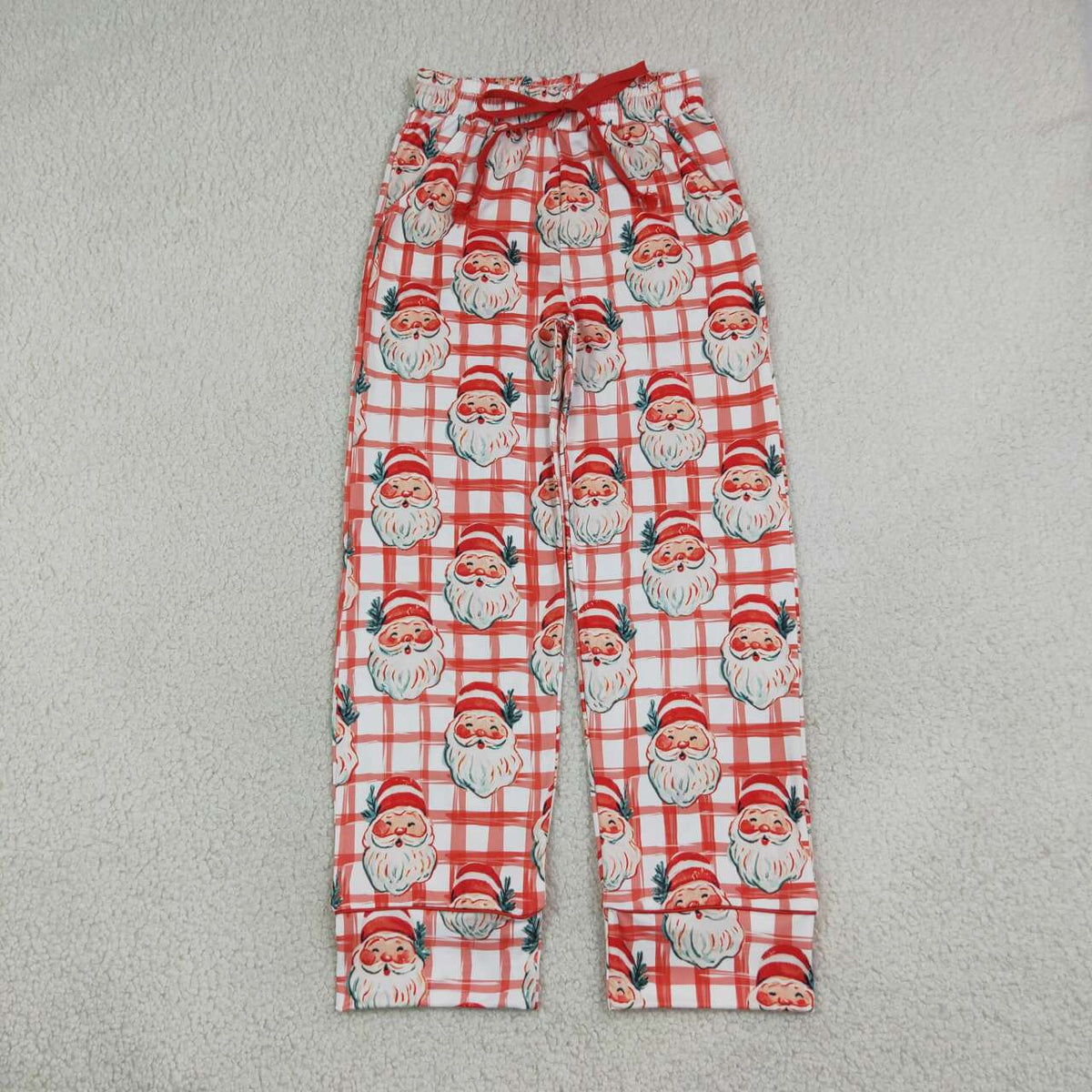 Santa Checkered Print Family Christmas Pajamas Styles