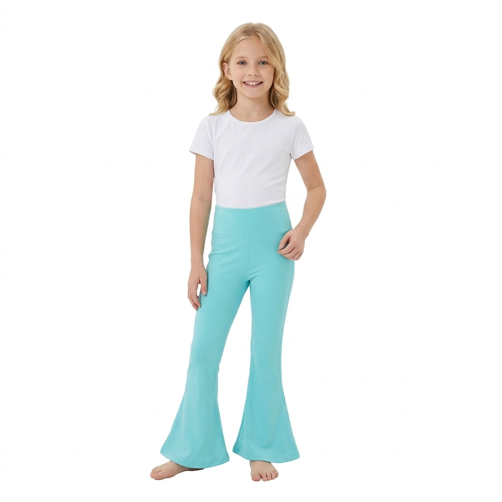 P1099 Aqua Active Girls Bell Bottom Yoga Pants