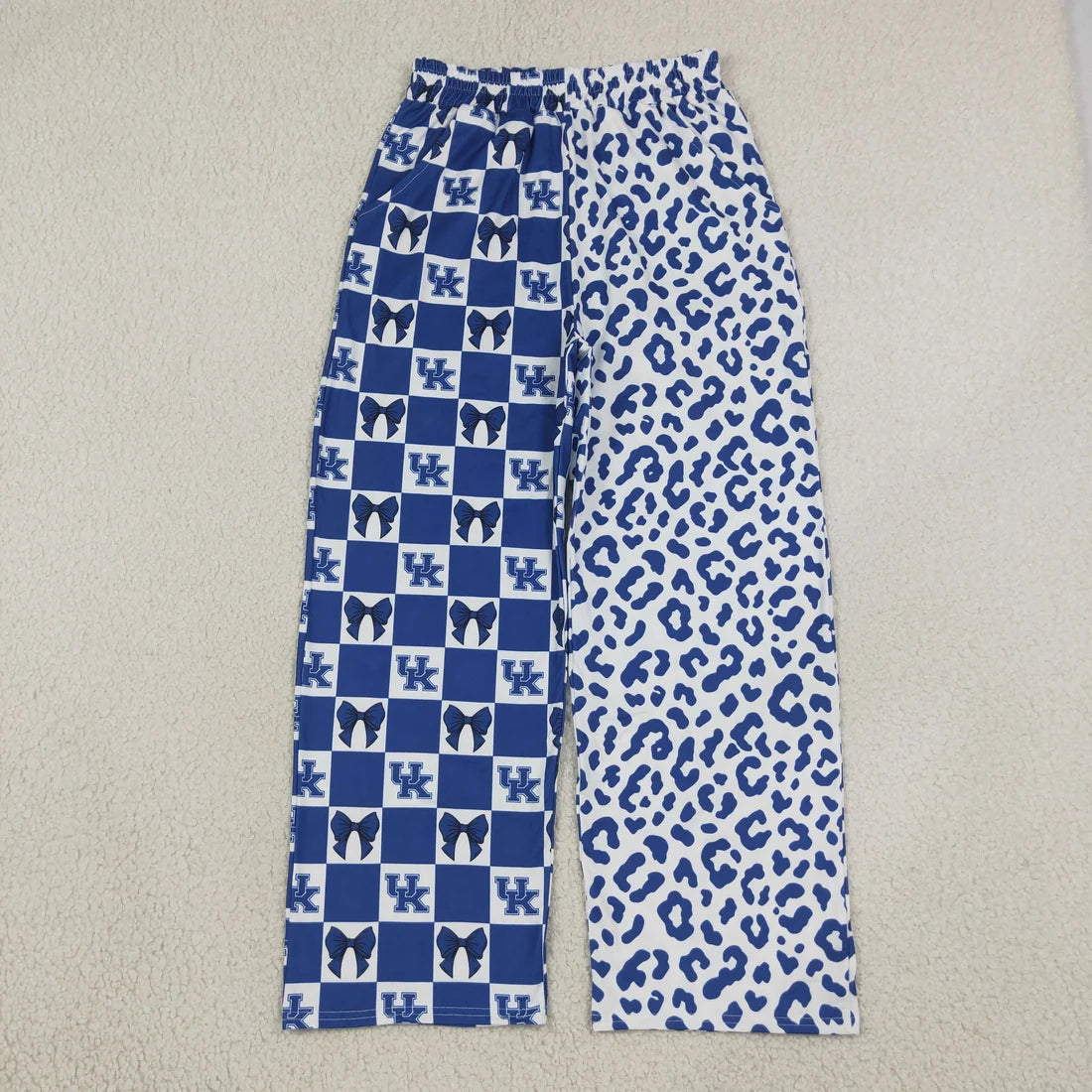 Mommy and Me Sport Team Logo Leopard Pocket Wide Leg Pants