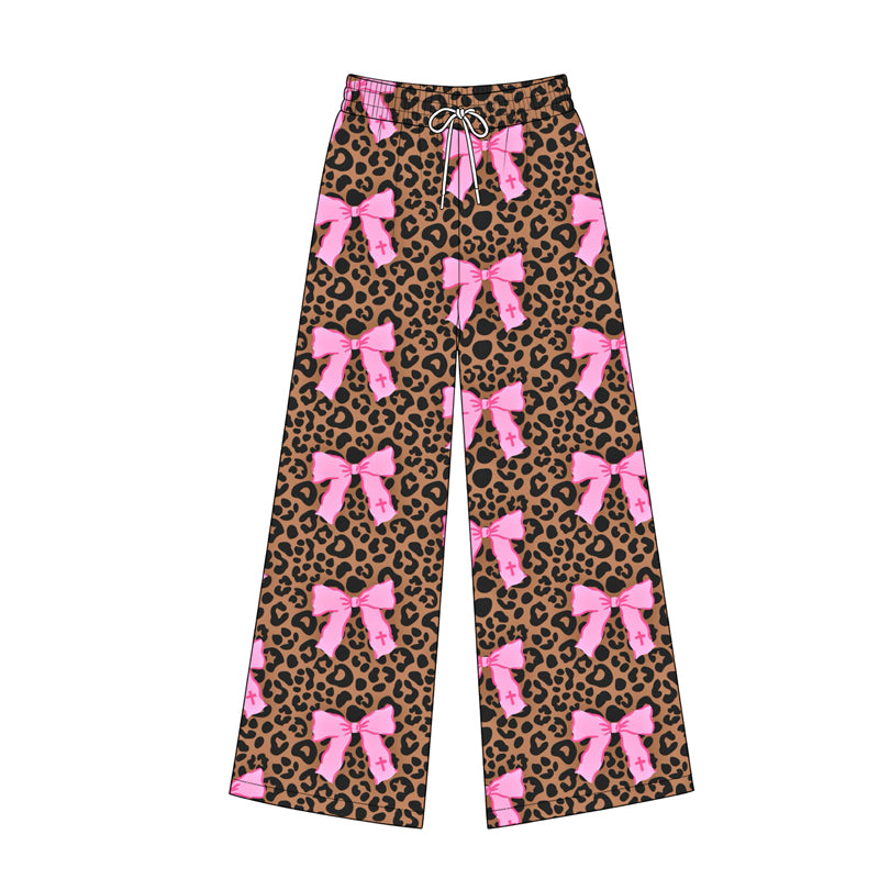 8.3 P1119 Preorder Adult Leopard Pink Bow Pants