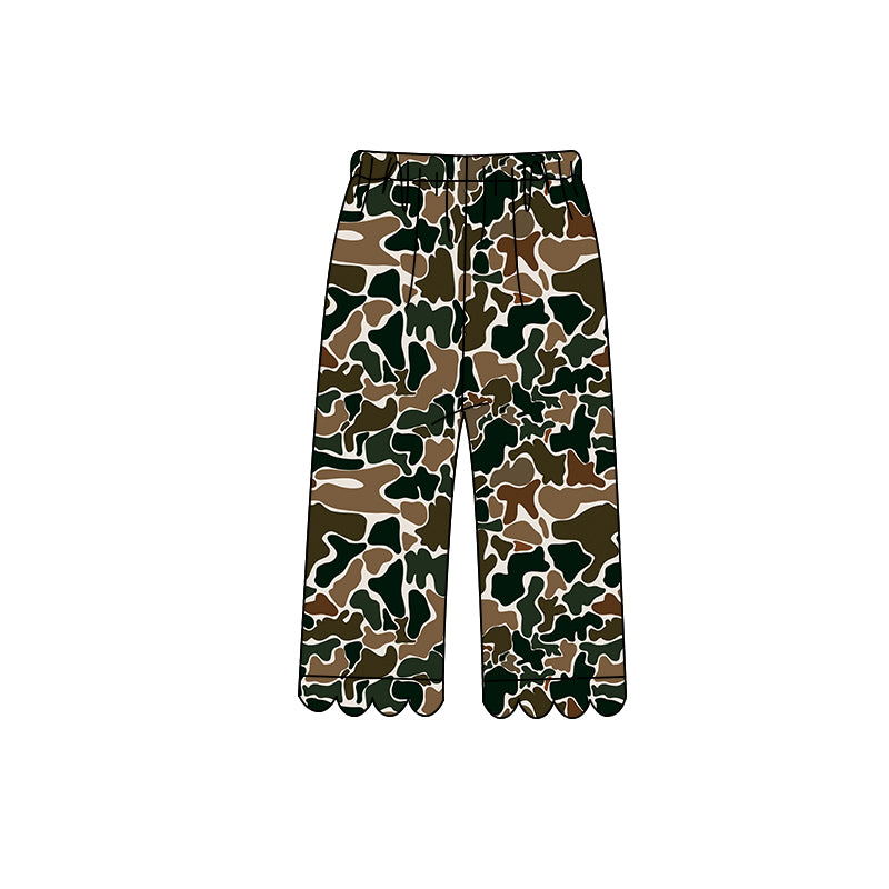 8.10 Preorder Kids Girls Brown Camo  Scalloped Pants