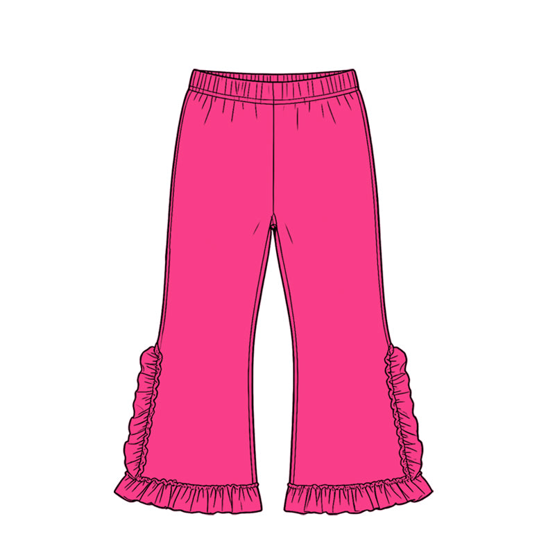 8.19 Preorder Kids Girls Hot Pink  Ruffle Pants