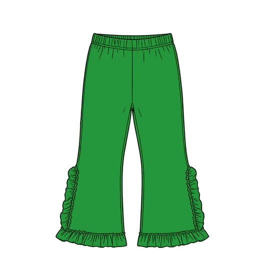 8.19 Preorder Kids Girls Green Ruffle Pants