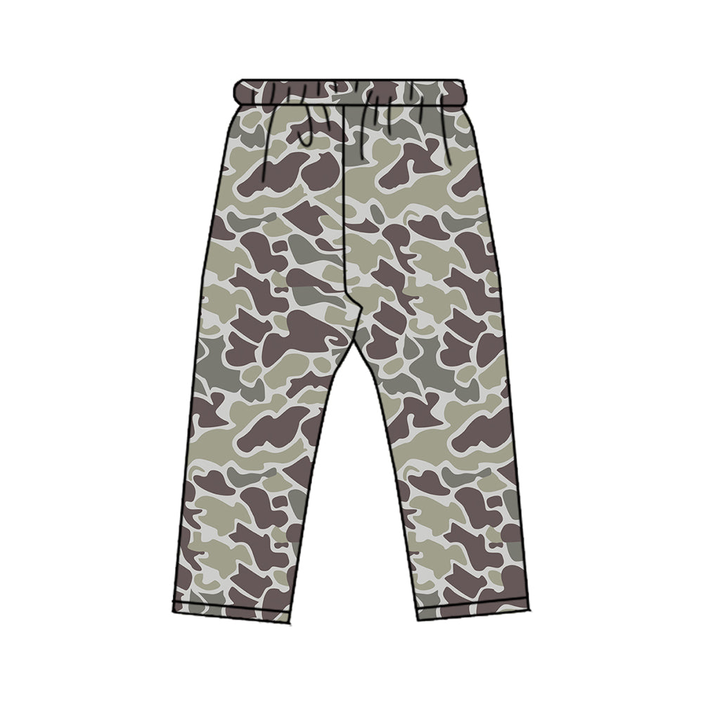 8.20 P1191 Preorder Dark Brown Camo Print Boys Bottom Pants