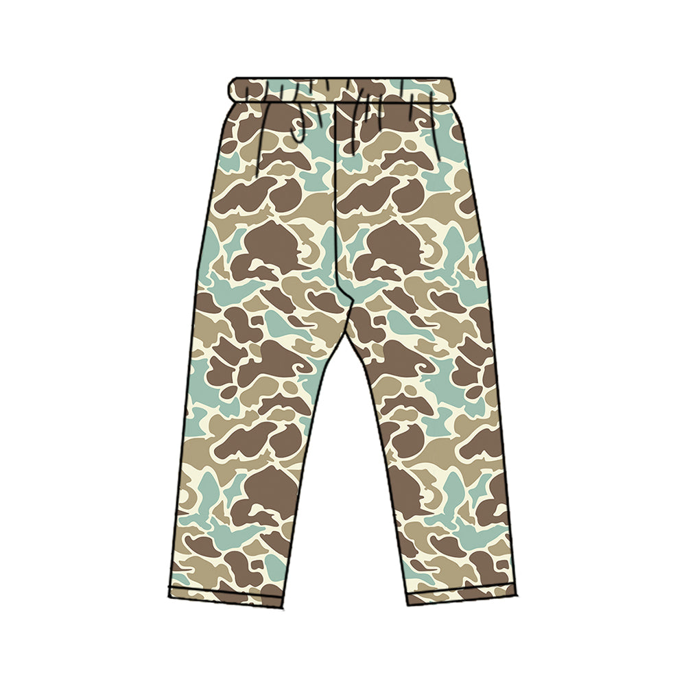 8.20 P1193 Preorder Brown Blue Camo Print Boys Bottom Pants
