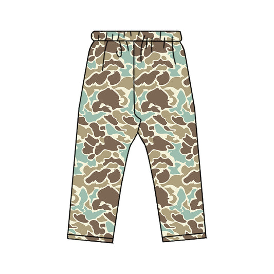 8.20 P1193 Preorder Brown Blue Camo Print Boys Bottom Pants