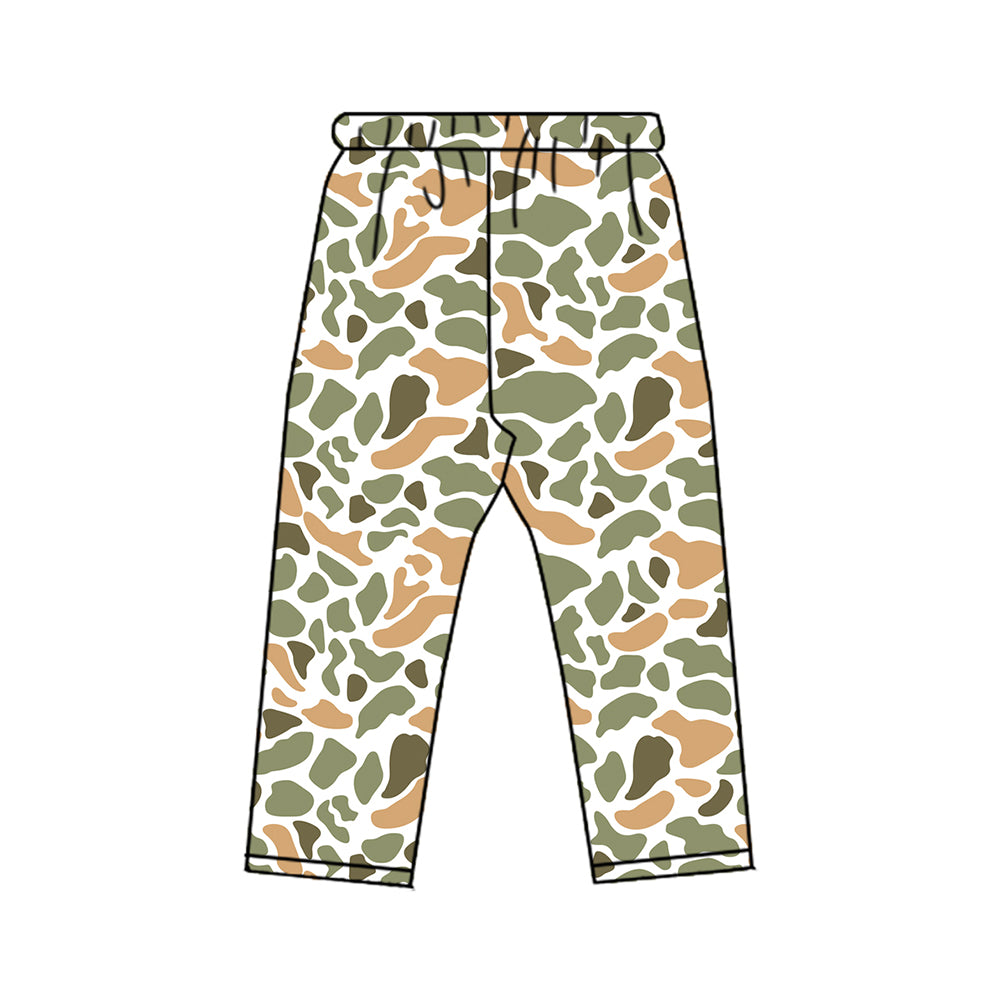8.20 P1195 Preorder Green Orange Camo Print Boys Bottom Pants