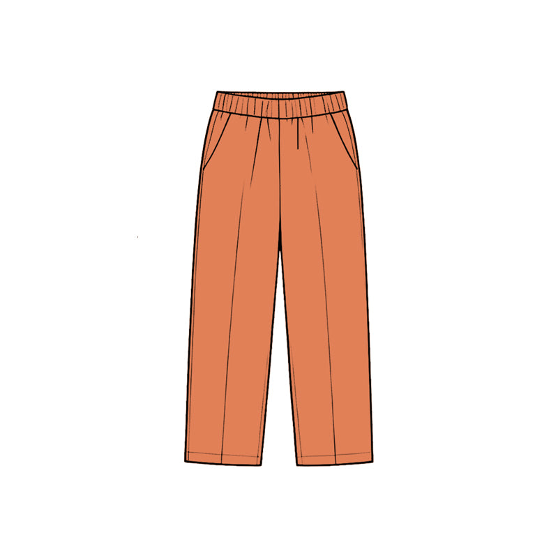 8.28 P1220 Preorder Orange Color Pockets Boys Bottom Straight Pants