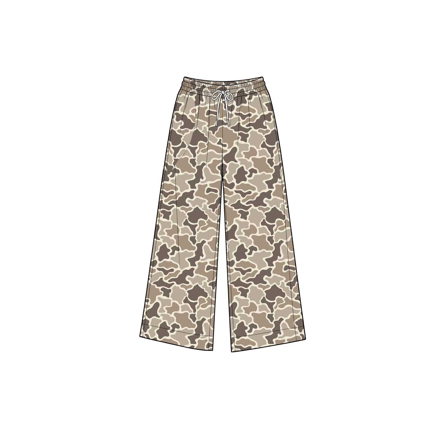 8.31 P1232 Preorder Brown Camo Print Girls Bottom Straight Yoga Pants