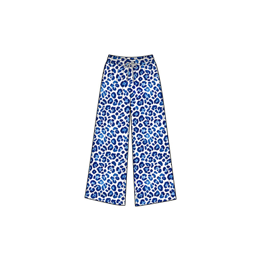 8.31 Preorder P1233  Baby Girls Blue Leopard  Active Pants
