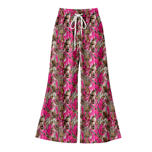 9.11 P1264 Preorder Adult Women Pink Camo  Wide Leg Pants